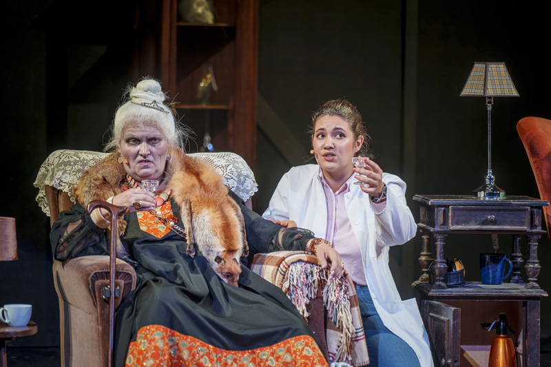 v.l.n.r.: Gisa Kümmerling (Frau Kümmerling) und Annalena Oswald (Schwester Annalena). Foto: Dirk Rückschloß/Pixore Photography